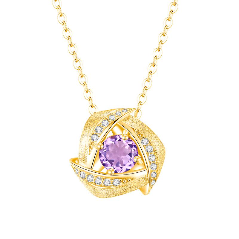 S925 Silver Star Jewelry Set, Natural Crystal Necklace Ring Earrings for Women
