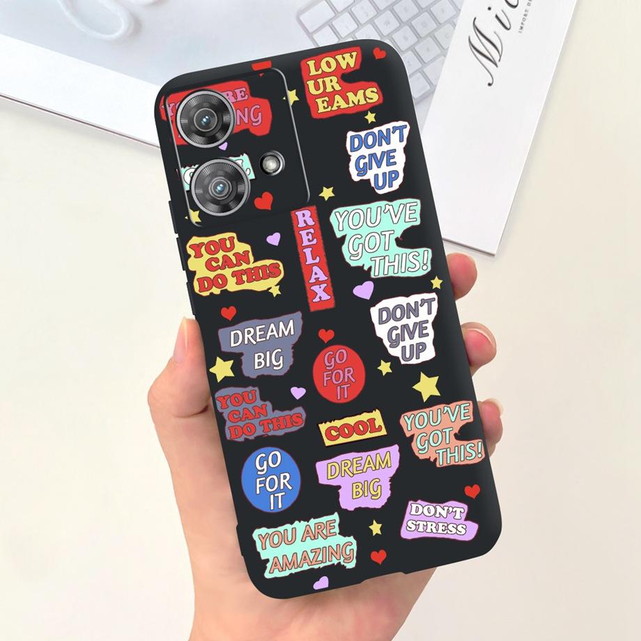 Etui do Motorola Moto Edge 40 Neo 5G Fajny Styl Miękki Silikon Guma Odporne na Uderzenia Pokrowiec na Telefon Wzór Kreskówkowy Fundas Edge40 Neo