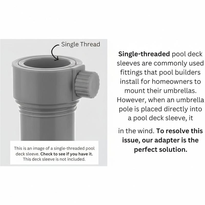 For Baja Deck Pools Compatible Pool Umbrella Pole Stabilizer Sleeve Adapter-Insert For 1.35 In& 1.5 In Umbrellas Hole Holders