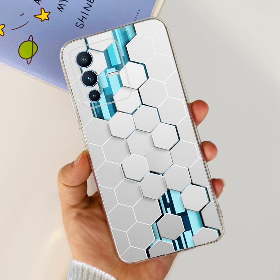 For Vivo V23 Pro V2132 Case For Vivo V23 5G V2130 V2303 Cover Fashion Flower Clear Silicone Phone Case For Vivo V23e V 23 Bumper
