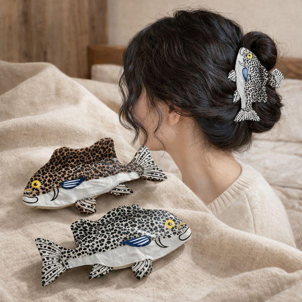 Cute Large Grouper Hair Clip Novelty Lightweight Fish Hair Claw Plastic Realistic Hair Claw Clip For Women