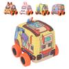 Fabric Kids Pull Back Car Cartoon Parent Child Interaction Soft Baby Vehicle Toy for 1 to 3 Years Ol