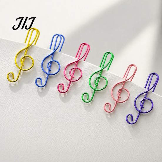 Music Lover Stationery Musical Note Paper Clips, Colorful Metal Treble Clef Decorative Bookmarks Fasteners, Creative for Office Documents School Notes