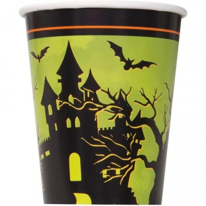 Unique Party Haunted Paper House Halloween Disposable Cup (Pack of 8)
