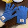 Candy Colors Touch Screen Knitted Gloves Full Finger Knitted Knitting Wool Gloves  Men and Women