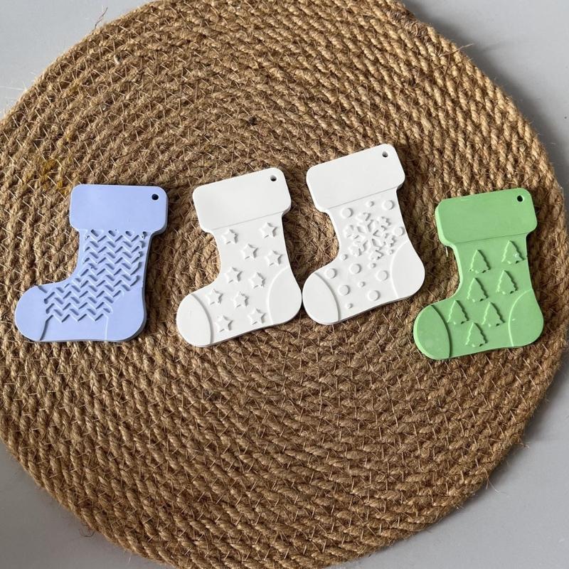 Food Safe Silicone Christmas Stocking Molds Easy Release Design Handmade Holiday Decorations Crafting Supplies