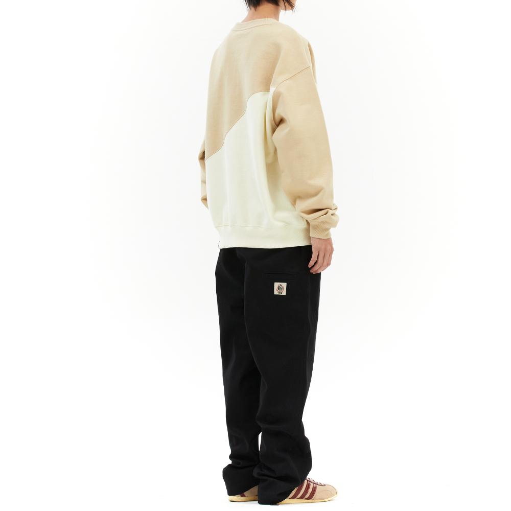 MAHAGRID Color Block Sweatshirt Beige(Mg2Dsmm445A)