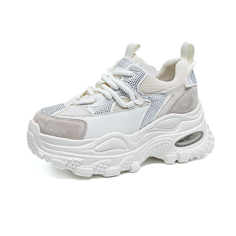 Autumn New Height Increase Casual Fashion Versatile Sports Hot Diamond Red Women's Shoes Platform Shoes
