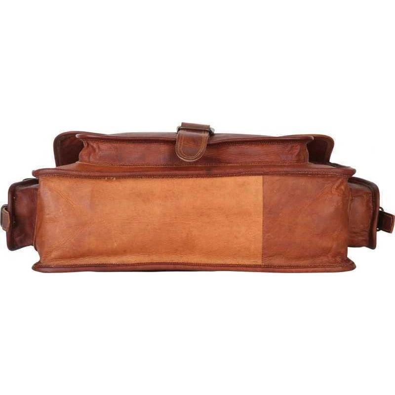 New Men's Full Grain Genuine Leather Laptop Case for Computer Bag Shoulder Bag