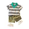 Trendy Summer Boys Polo Shirt Set For Kids Stylish Short Sleeve Outfit For Boys