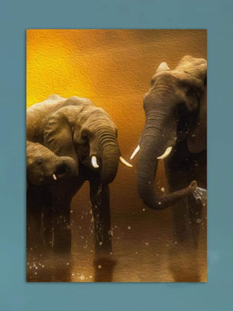 African Elephants Posters Modern Home Decor Animal Canvas Prints Wall Art Pictures for Living Room Interior Decorative Painting