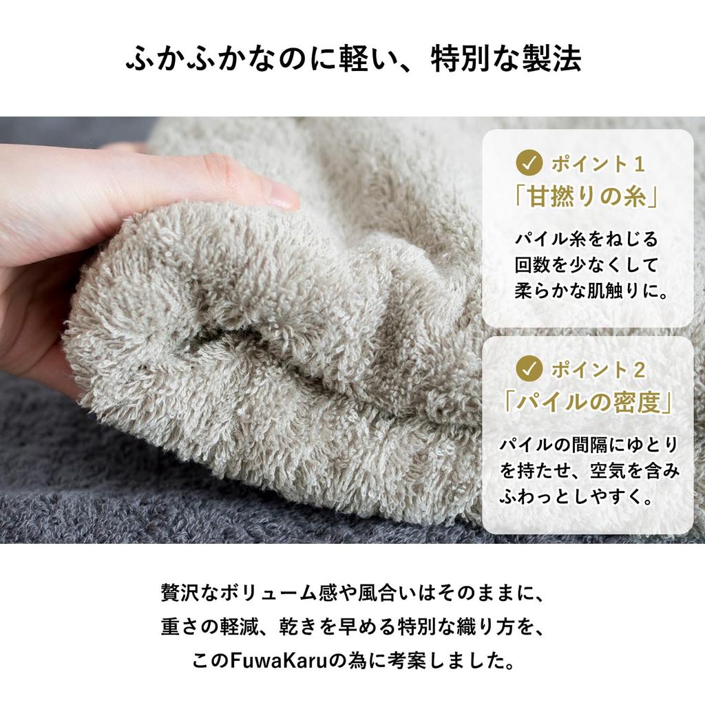 Transparan Imabari Towel Bath Towel Set of Softly Made in Japan 2, Soft, Absorbent, Quick-Drying, Lightweight, Thick, 100% Cotton, Twisted, (Navy)