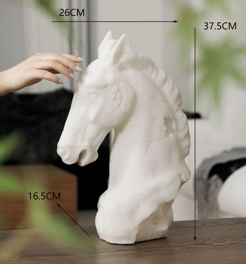 Nordic Resin Horse Head Sculpture Home Decor Livingroom Foyer Art Crafts Fengshui Office Table Horse Decorative Ornaments Gifts