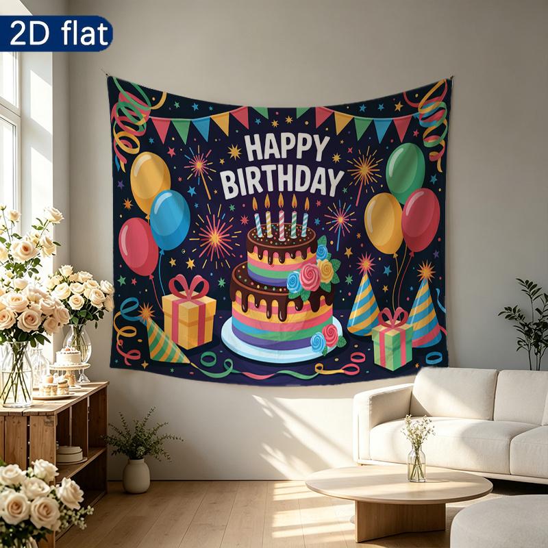 1pc 2D Flat Birthday Backdrop - Photo Booth Props