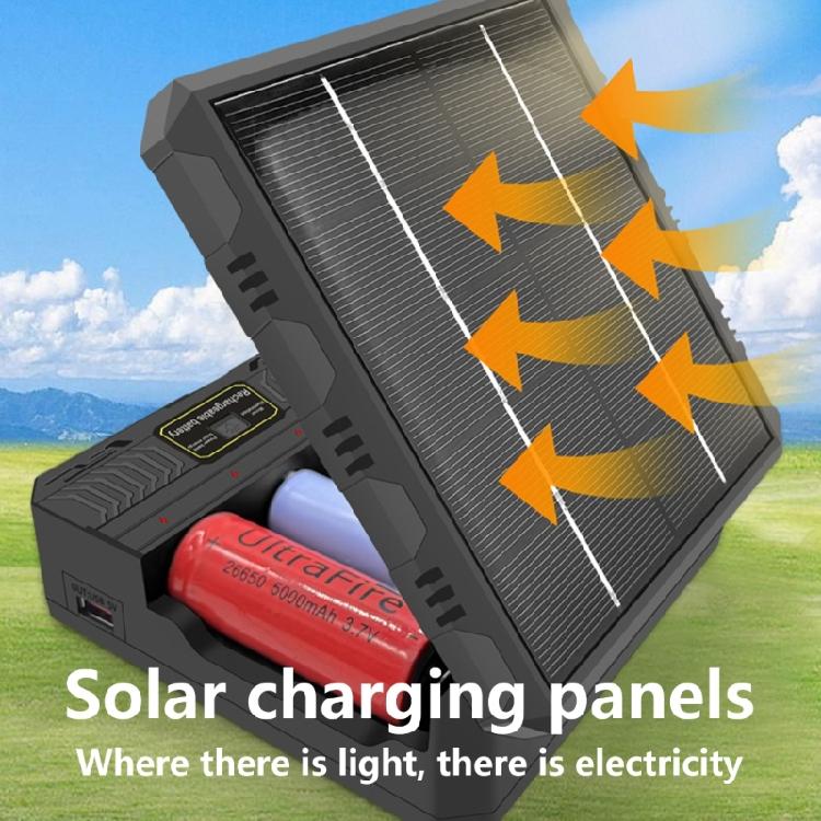 18650 Lithium Battery Solar Charger 4 Slot Type C Intelligent Battery Holder For 26650/21700/18650/18500/16340/14500