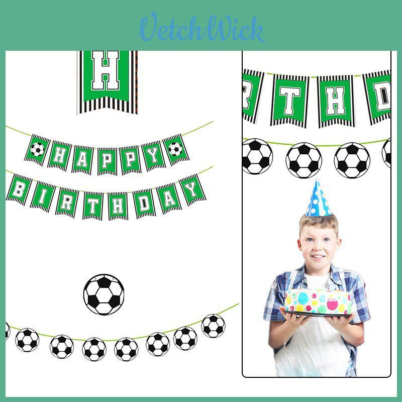 Vibrant Soccer Football Theme Party Decor Happy Birthday Banner For Special Celebrations