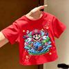 Super Marios Tshirt for Children Cartoon Anime Clothes Round Collar Clothing Short Sleeve Kid Summer Tee Top