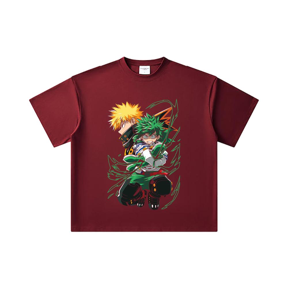 260 GSM Double Yarn 32 Count 100% Cotton My Hero Academia V21 Print Unisex Heavy Cotton T Shirt… More