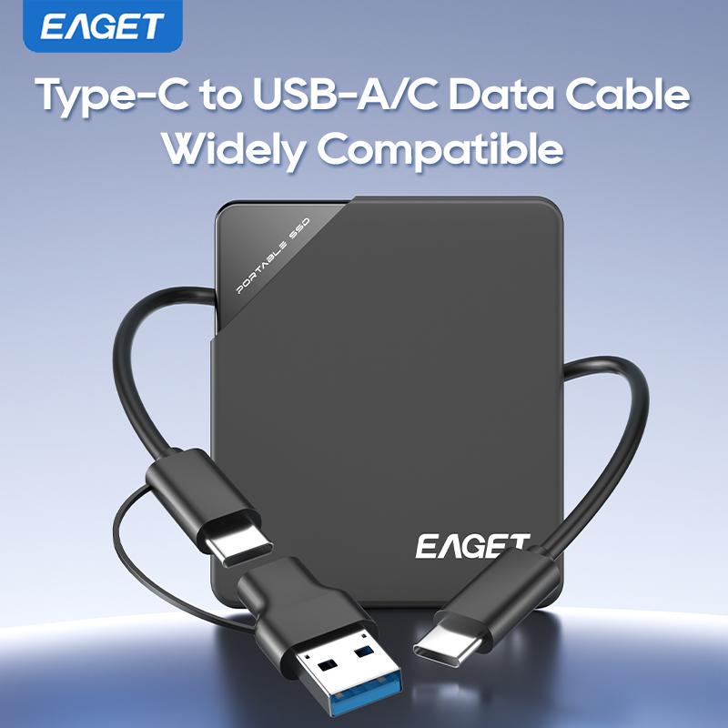 Unitate Portabilă Solid State, USB-3.2 SSD-Drive Stocare Date Type C+USB A Unități Solid State Rapide pentru Iphone 16/ 15/ Android/ Windows/ Mac Tv, Table