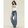 2024 Autumn/Winter New Women'S Retro Light Color Washed Jeans, Low Waist Slimming Micro Horn Pants