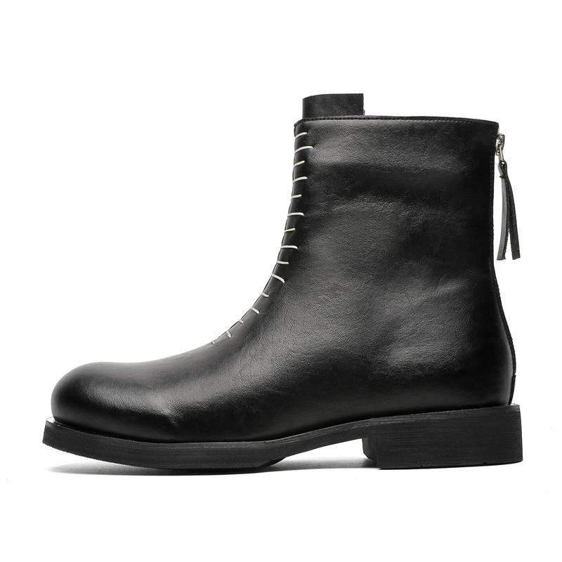 

Оригинальный дизайн 2025 S/A Новые высококачественные ботинки из черной кожи в уличном стиле для мужчин Hombre, подростков, повседневная, для вечеринок, модельная обувь 46 чёрный