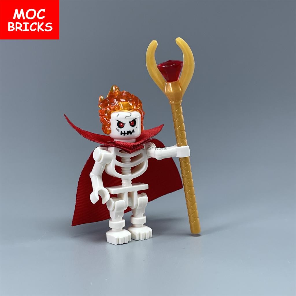 Einzelne MOC Steine DIY Dunkler Bote Magiergruppe Skelett Schädel Bausteine Figur Puppen Spielzeug für Kinder Geschenke