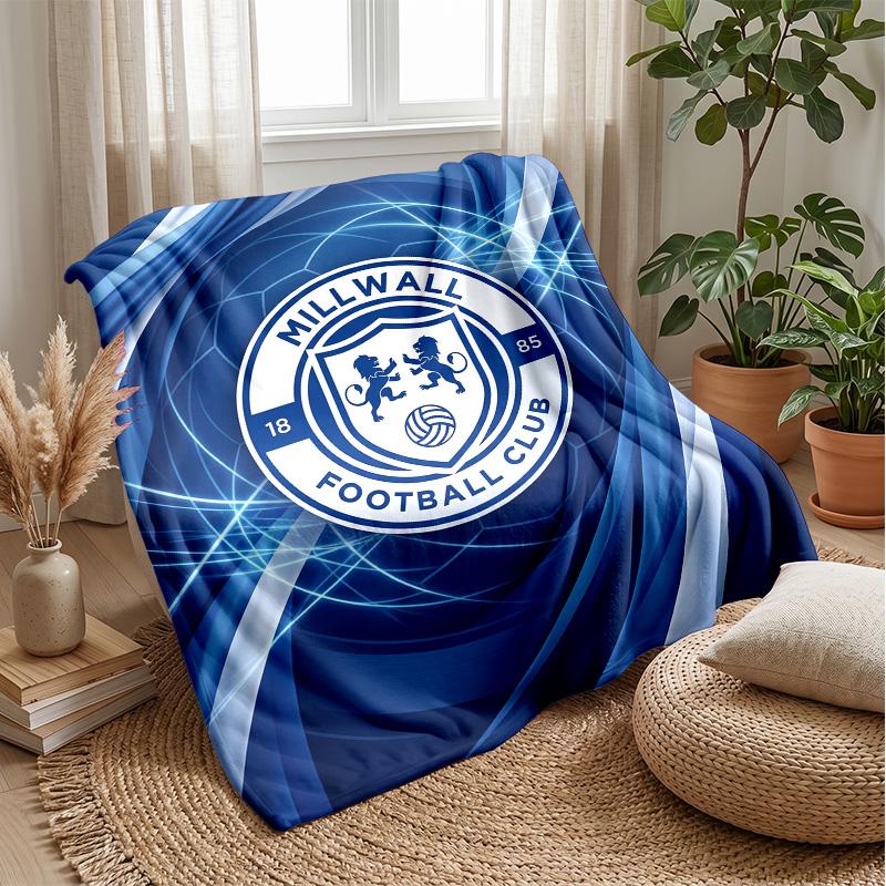 Millwall Football Print Flannel Blanket, Soft Warm Lightweight Throw Blanket for Sofa Bed Camping