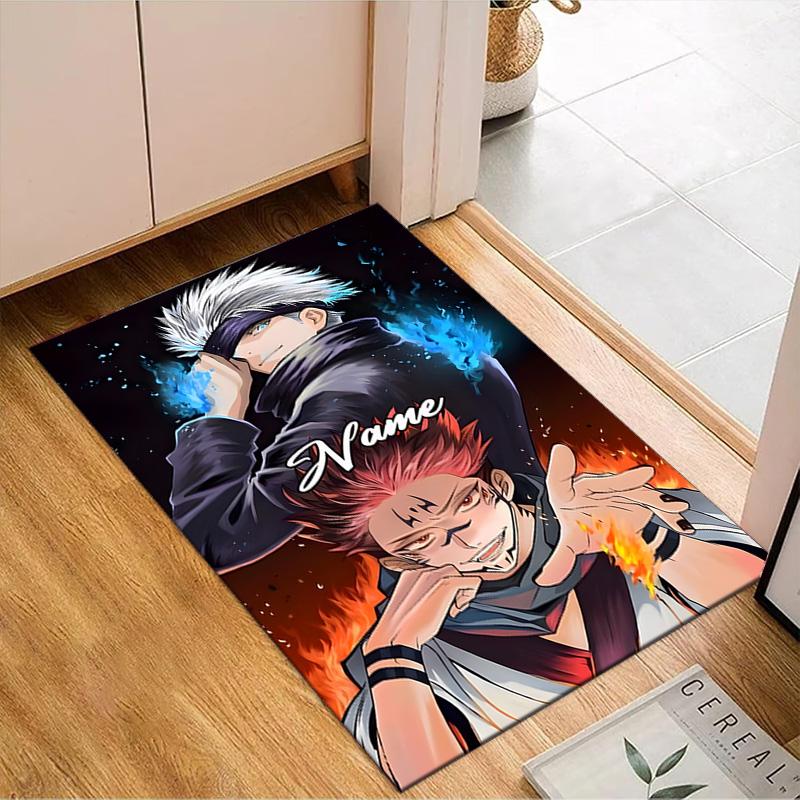 Custom Name Light Darkness Jujutsu Rug for Living Room, Game Rooms, Office, Bedroom, Floor Mat Playful Design, fan gifts Christmas decor