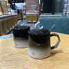 Creative Cup Literary Girl Mug Simple Gradient Color Starry Sky Big Belly Ceramic Water Cup with Lid and Spoon
