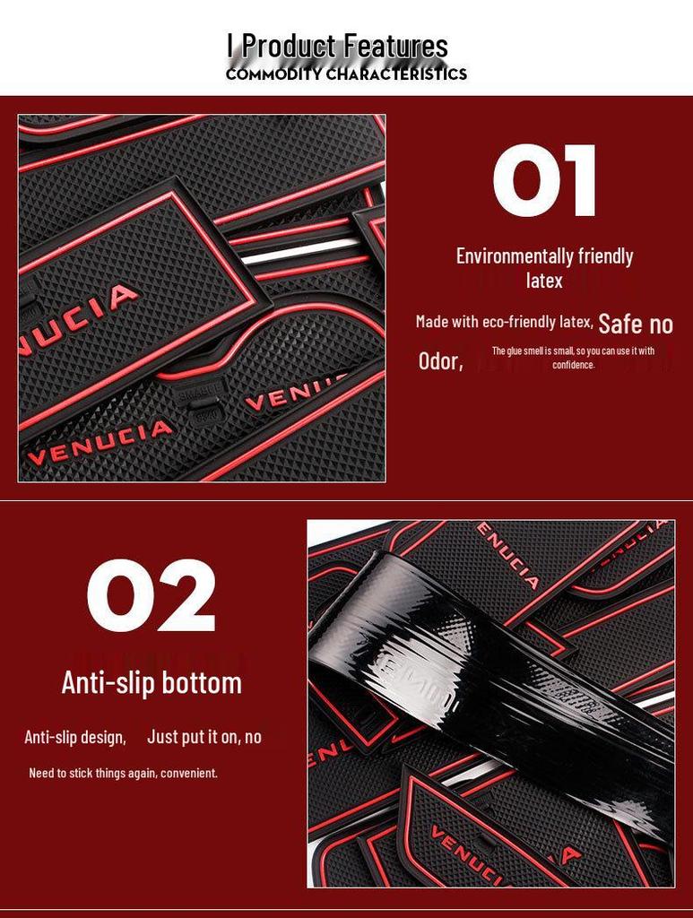 Venucia Star Door Groove Mat & Cup Holder Accessories