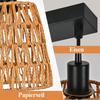Suspension - NETTLIFE - Bohème - 3 lampes E27 - Abat-jour osier - Noir