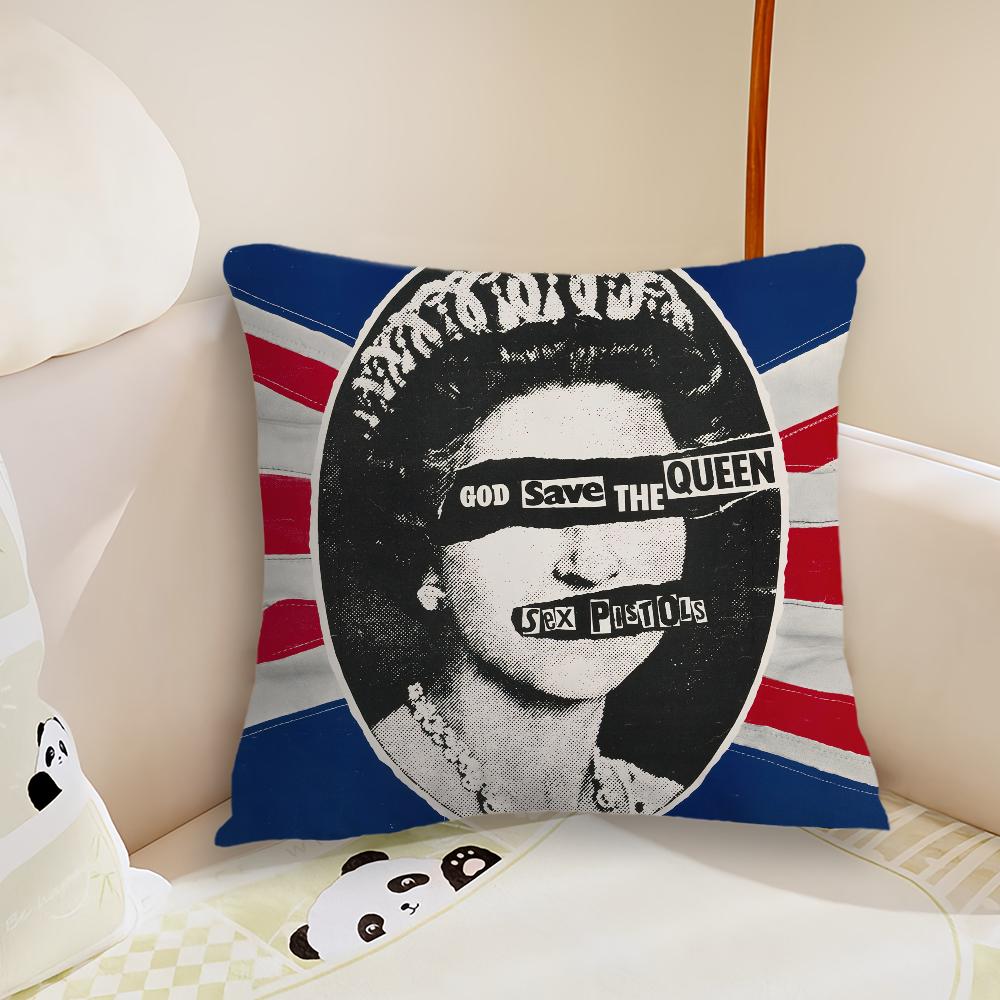 Rock Band S-Sex P-Pistols Pillow Case Living Room Sofa Cushion Cover Suitable For Home Bedroom Room Decoration