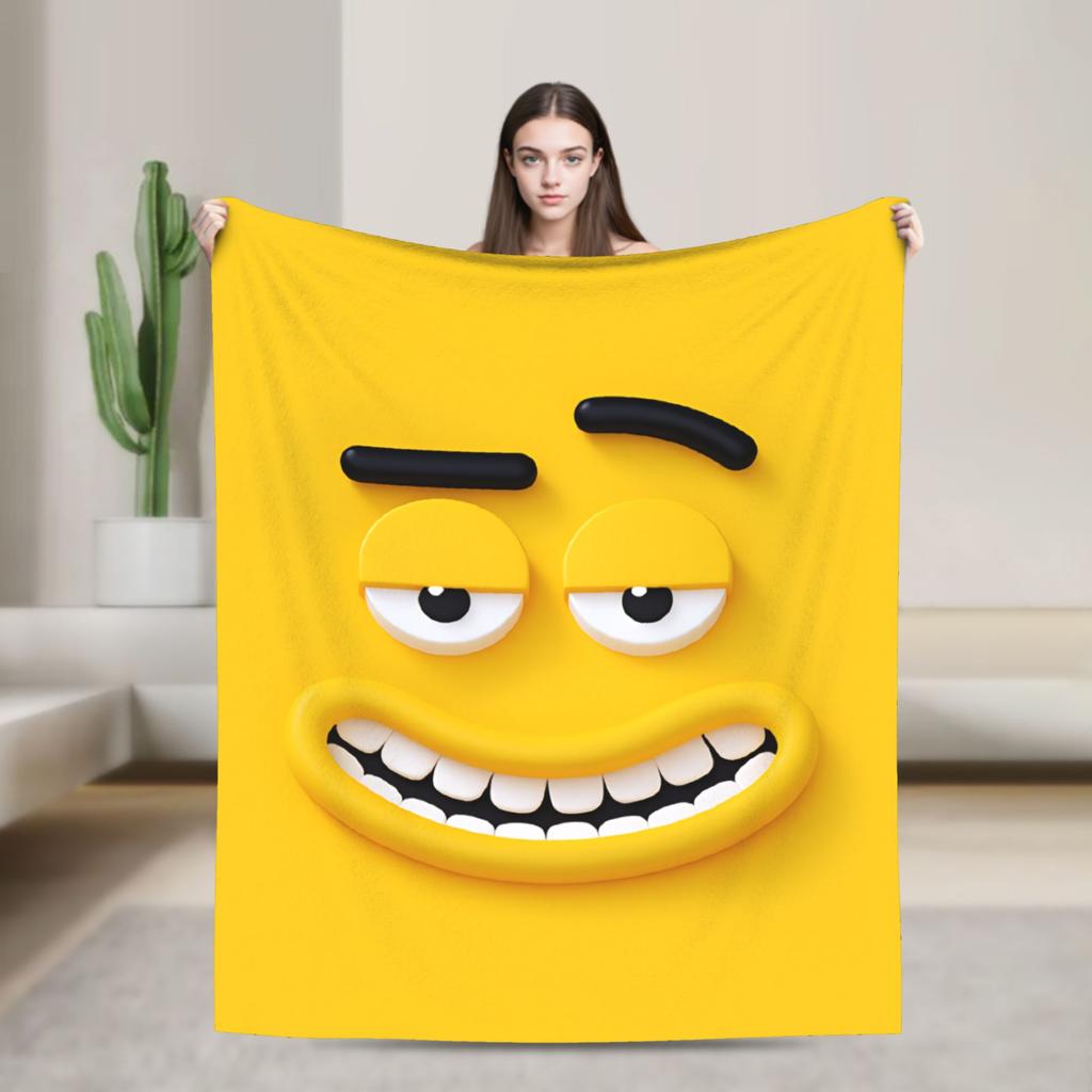 Warm Cozy Throw Blanket Plane Travel An Angry Face And Eyes Funny Meme Blankets Flannel Bedspread For Bedroom Sofa Bed Cover