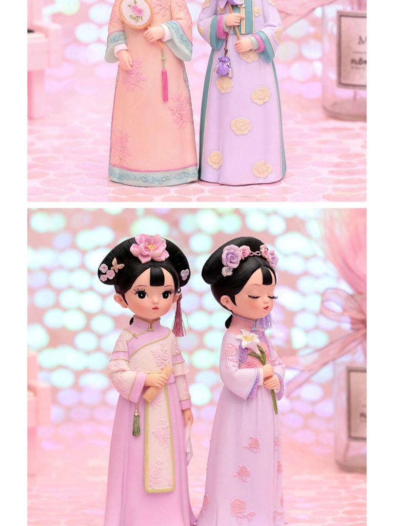 Boneca Princesa Estilo Antigo Xianci de Resina: Ornamento de Mesa Elegante e Presente para Menina