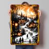 Vintage Winter Glow Gedrucktes Poster Benutzerdefinierte Wandkunst Retro Vintage Metallblechschilder für Wanddeko Spielzimmer Dekoration Gemütlich