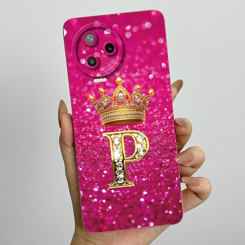 For Infinix Note 12 Pro 4G / Note 12 (2023) X676C X676B Fashion Initial Letter Couple Phone Case Soft Silicone TPU Protective