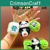 Adorable Plush Panda Keychain Accessory In Deep Blue Bamboo Wealth Design For Gifts