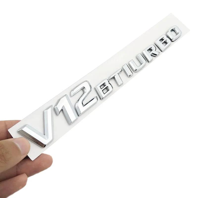 3D ABS Car Sticker V12 V8 BITURBO Logo Emblem Badge Rear Side Car-styling Sticker for Benz AMG BMW VW Mazda Chevrolet Skoda