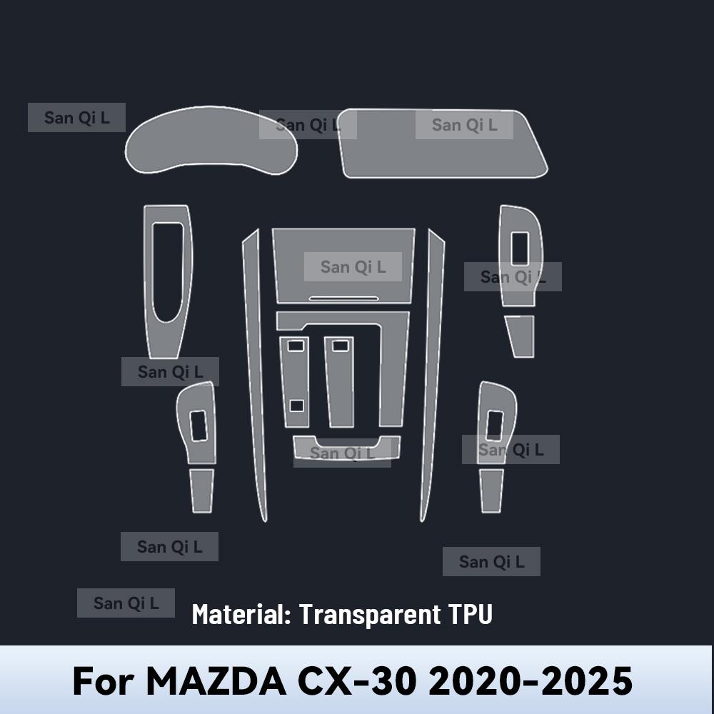 

Transparent TPU For MAZDA CX-30 -2025 Car Center Console Media Dashboard Navigation Anti-scratch Protector Interior Film Right rudder driving