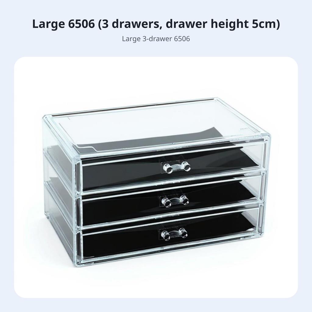 Clear Multi-Drawer Unit Removable Drawers Miniature Drawer Chest Transparent Design Debrisresistant for Makeup Users
