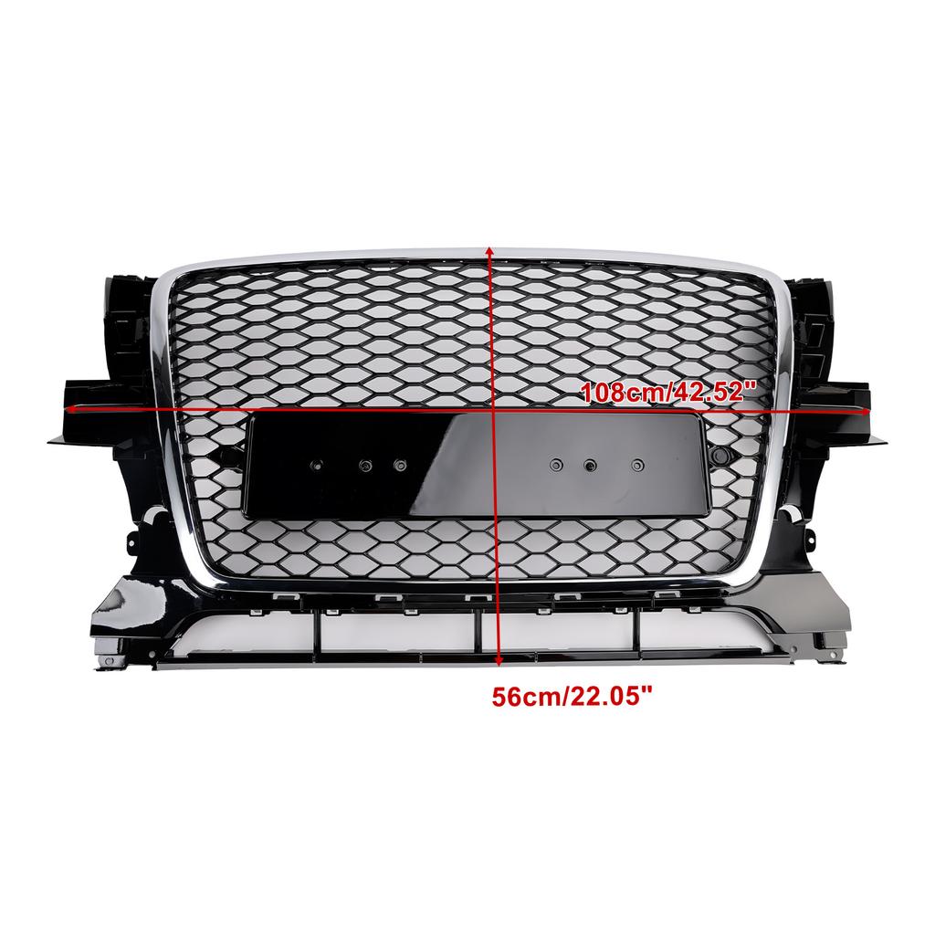 Chrome/Black Front Bumper Grill Grille 8R0853651B Fit Q5 2009-2012