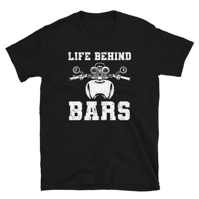 Life Behind Bars Vintage Motorcyclist Mens T Shirt Motorcycle Biker
