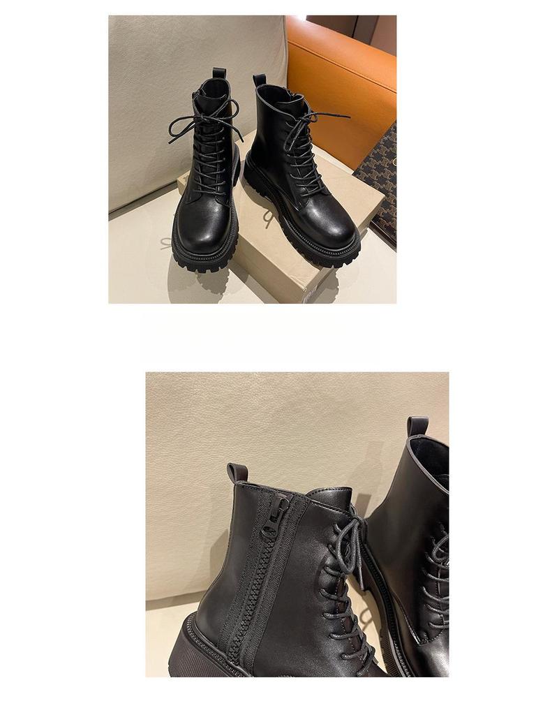 2025 Women's British Style Breathable Martin Boots - Summer Versatile Thick-Soled Motorcycle Ankle Boots for Spring and Autumn