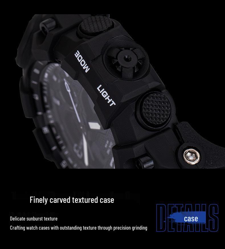 Waterproof Dual Display Alarm Clock Sports Watch for Teens and Men