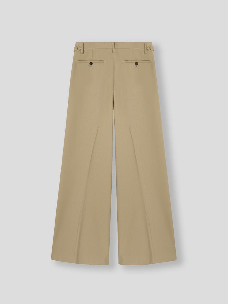Kuleube High Waist Flare Pants (Beige)