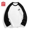 Men's Pure Cotton Color-Block Raglan Sleeve Long Sleeve T-Shirt
