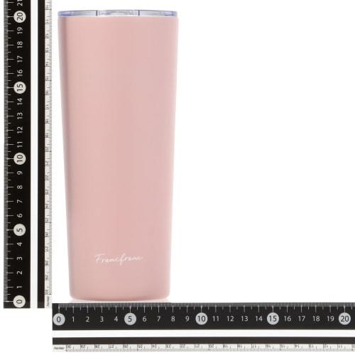 Francfranc Stainless Steel Tumbler with Lid, 650ml, Pink, Double-Layer Vacuum-Resistant, Insulated for Hot or Cold Drinks, Perfect for the Office or a
