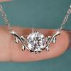 Rrjzz 2Carat Round Cut Solitaire Lab Imitation Diamond Pendant Necklace Moissanite Necklace for Women D Color VVS1 GRA Certified
