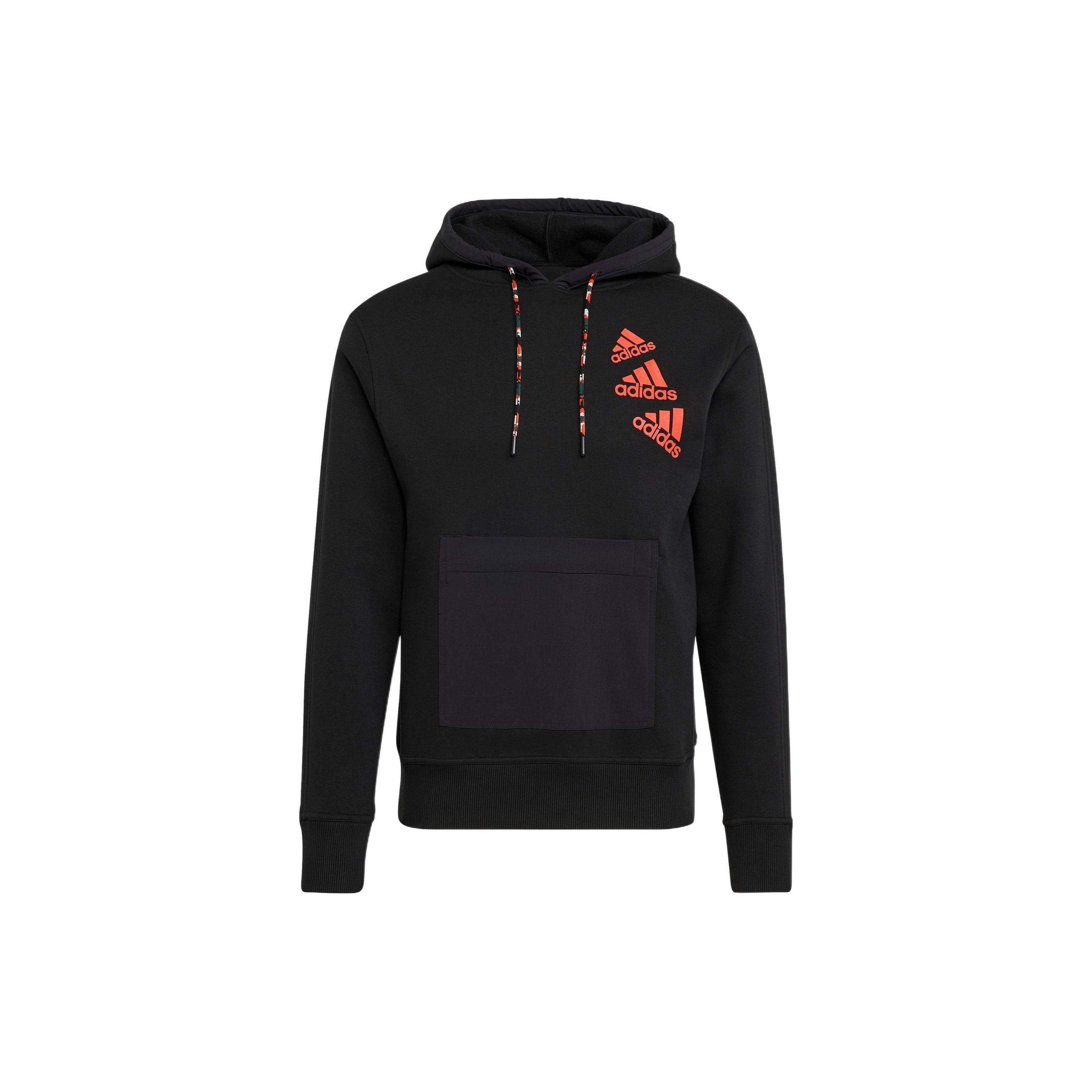 

adidas Essentials Men s Brand Love Fleece Hoodie Black HL9376 M