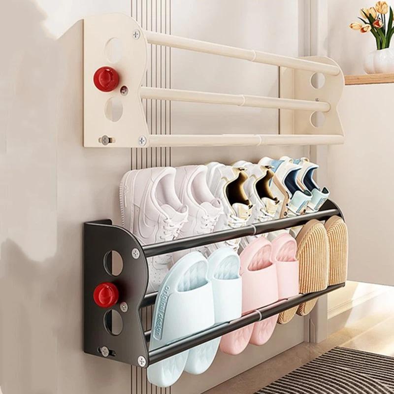 Magnetisk Skoholder Udtrækkelig Dobbeltlagssko Organizer Vægmonteret Sneakers Til Husejere Lejere Beboere Samlere